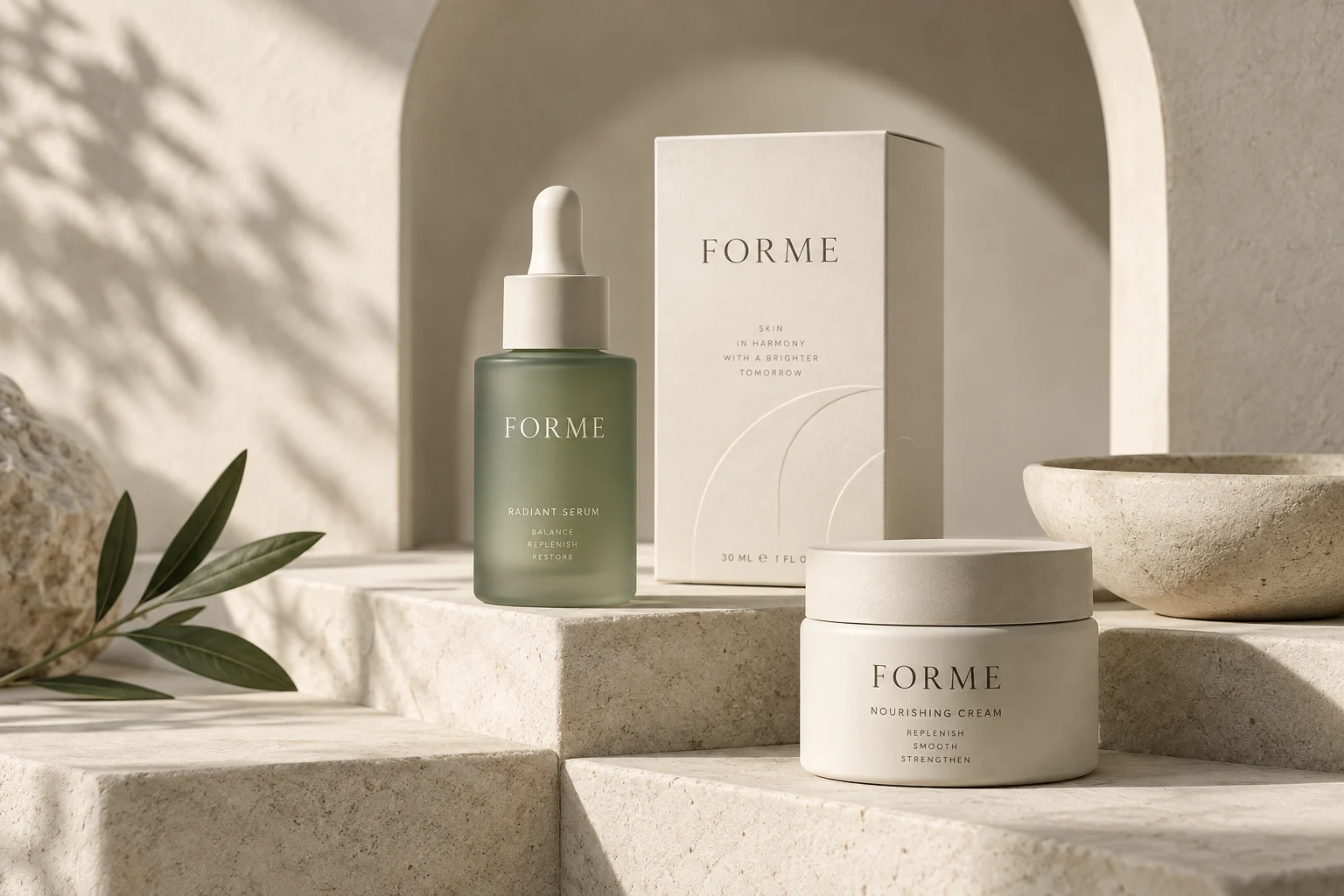 FORME — A calmer kind of skincare. From first impression to daily ritual. Concept artwork.